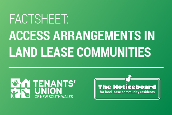 Access arrangements in land lease communities