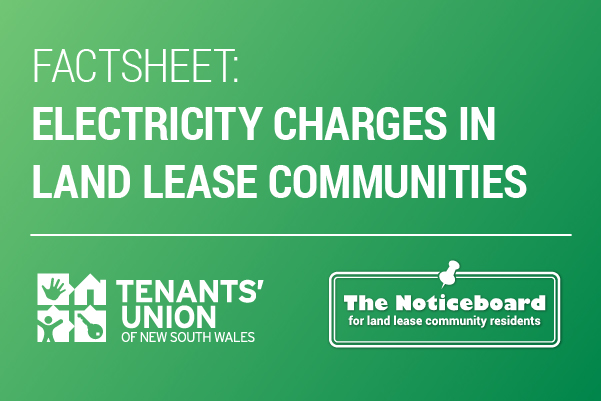 Electricity charges in land lease communities