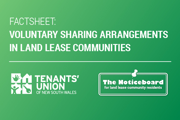 Factsheet: Voluntary sharing arrangements in land lease communities