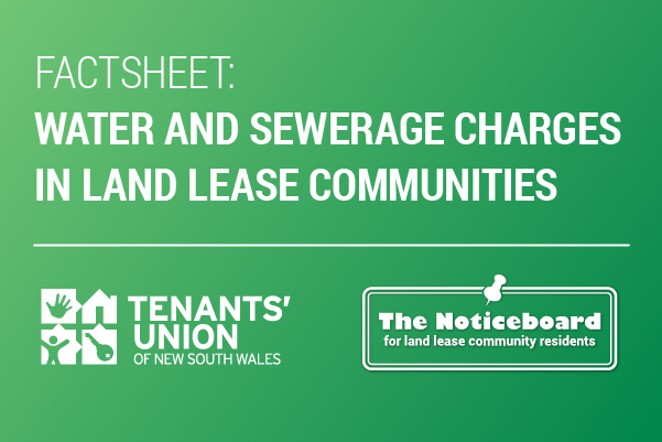 Factsheet: Water and sewerage charges in land lease communities