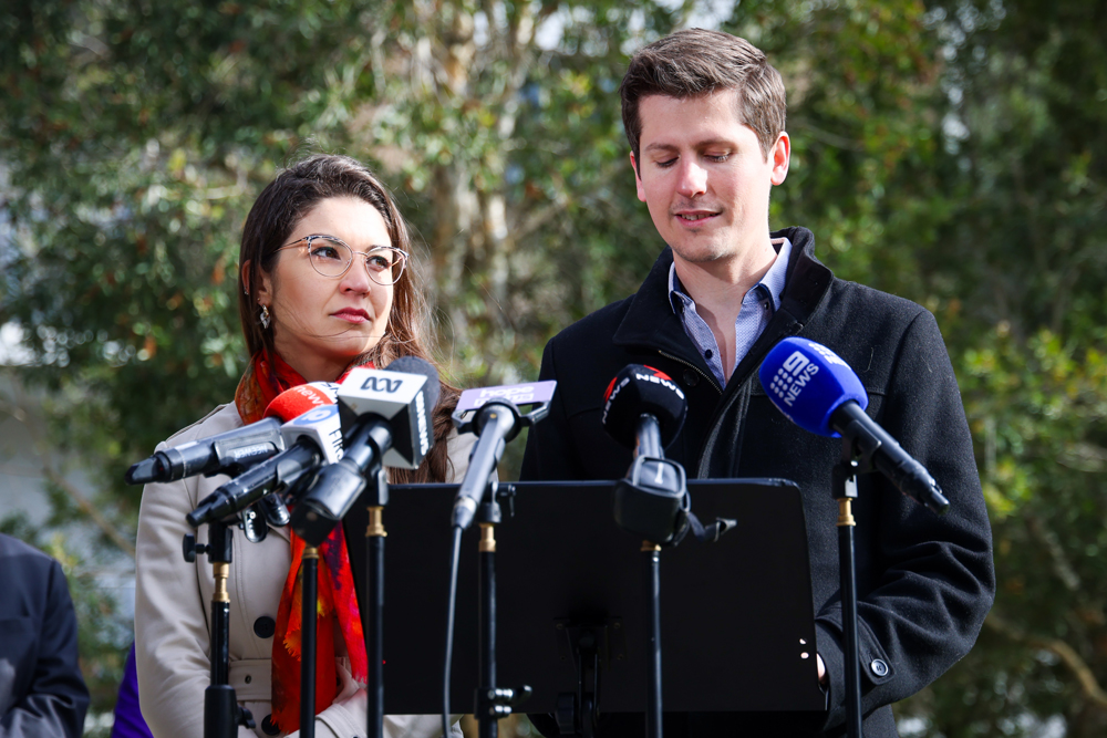 tenants speaking to the media