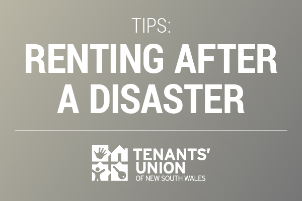 Tips: Renting after a disaster. Tenants' Union