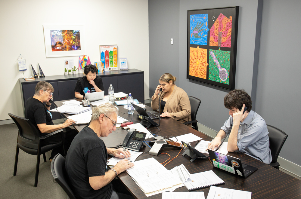 Tenants' Union staff and volunteers on the Tenants Advice Line