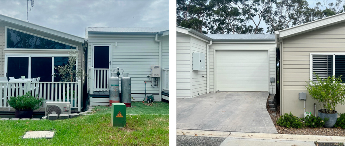 front and rear of non-compliant houses