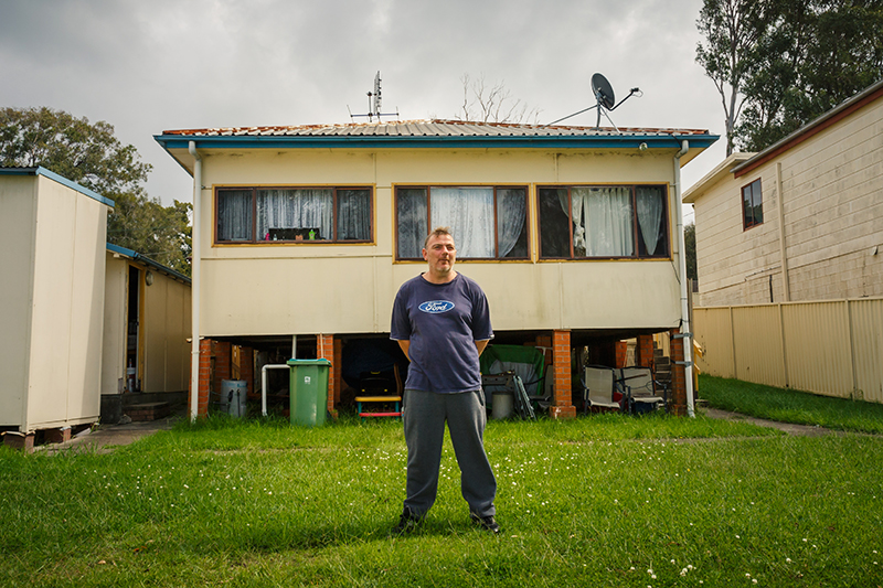 Geoff outside his Central Coast home