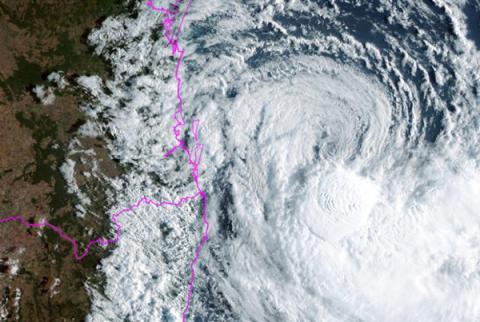 Satellite image of cyclone