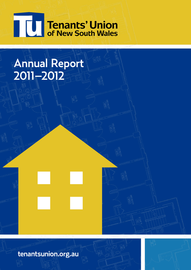 Annual Report cover with a simple graphic of a house