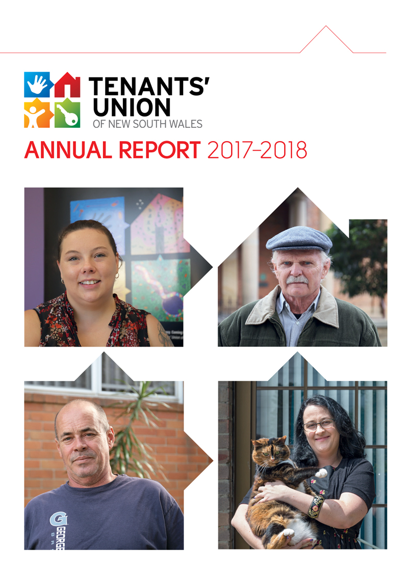 Annual Report cover with smiling tenants