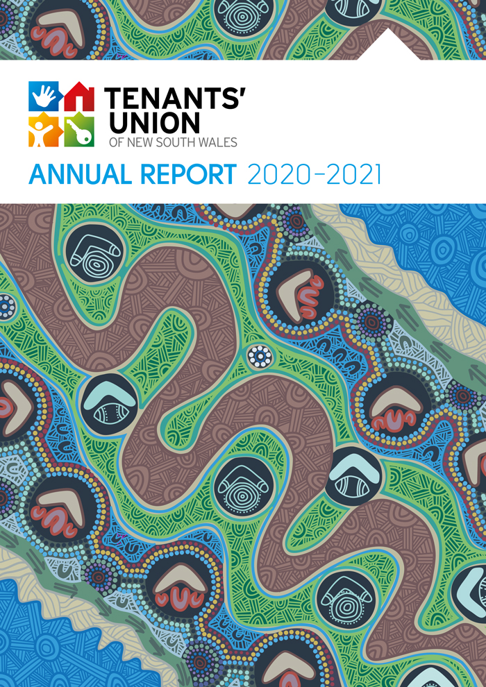 Annual Report cover with Aboriginal artwork