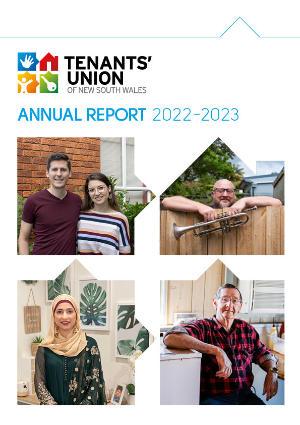 Annual Report with smiling tenants