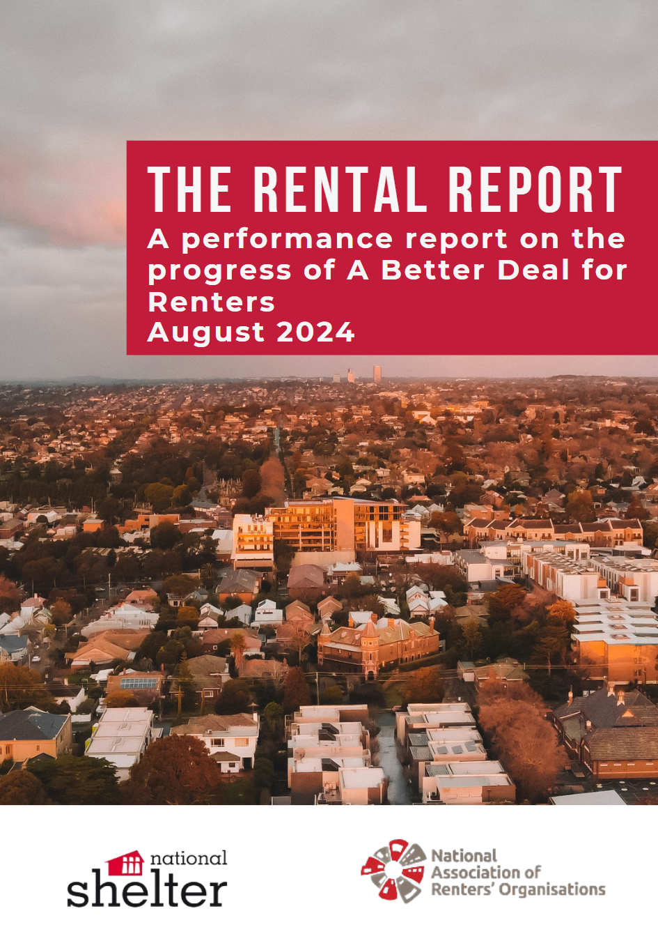 Cover image of metro area from above for The Rental Report